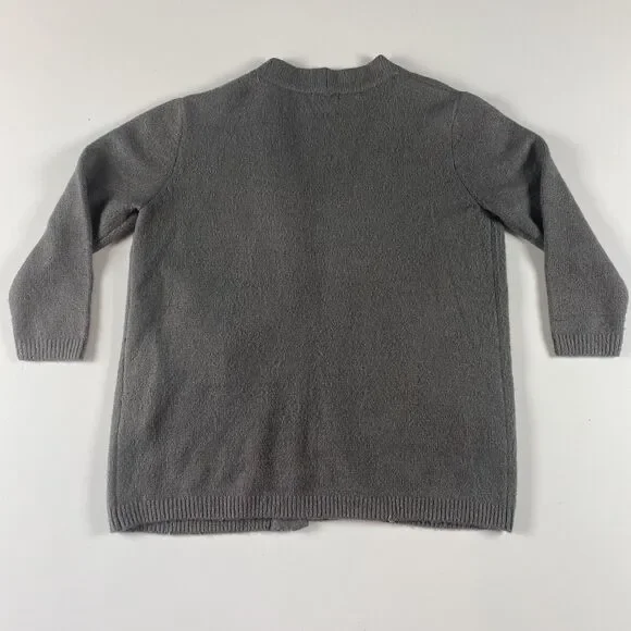 JOHNNY WAS Open Front Metallic Thread Cardigan Gray Size Small Women Sweater - Picture 8 of 8